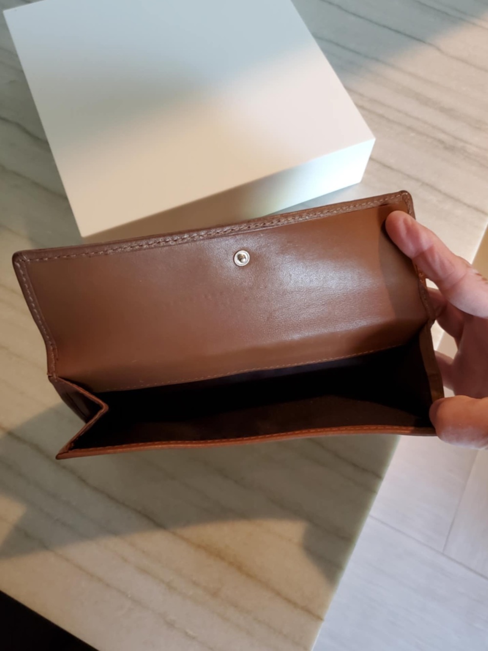 Coach Beige and Brown Signature Turnlock Wallet - Picture 7 of 13